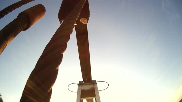 Close-up of balancing the drive rod pumps oil rocker. Oil pumps. Oil industry equipment