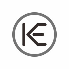 KE logo initial letter design template vector illustration