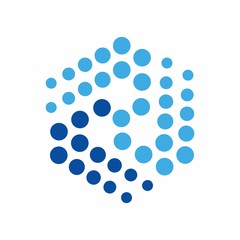 Abstract hexagonal technology linked object logo design template vector illustration