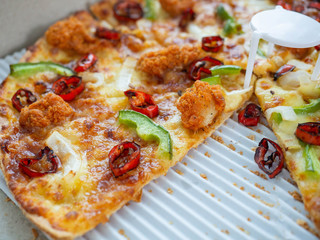 Pizza,In the box,Happy lunch,Fast Food,Fat,Dangerous Eat,Chees,meal,delicious,Close up