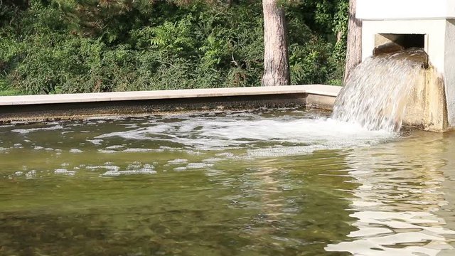 fresh water fountain detail in Donau Park Vienna Austria 