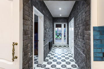 door in modern entrance hall of corridor in expensive apartments