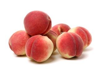 ripe peach on white background 