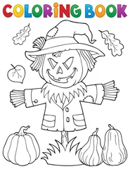 Wall murals For kids Coloring book scarecrow topic 1