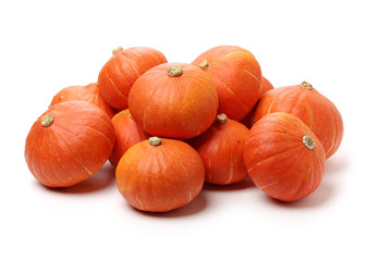 Orange pumpkin on white background 
