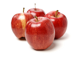 Red apples isolated on white background