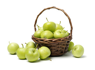 Green apples isolated on white background