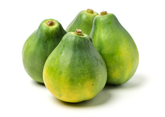 Papaya fruit isolated on a white background