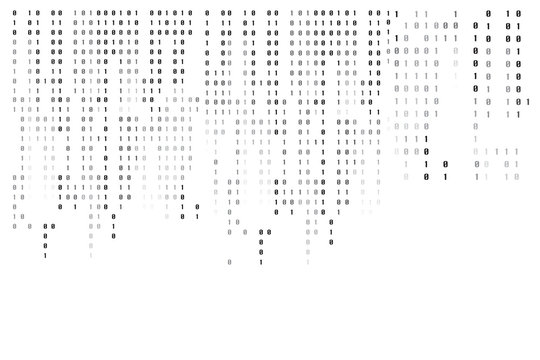 Binary code on isolated white background