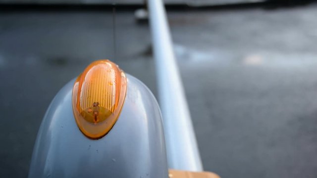 Close-up - a barrier of car parking on the street