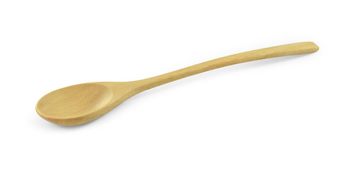 Empty Wood spoon on white background