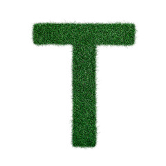 Letter T made of grass - aklphabet green environment nature