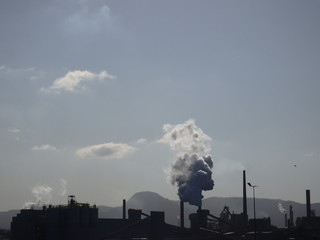 Air pollution smoke from industry