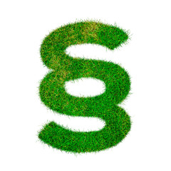 Paragraph sign made of grass - aklphabet green environment nature