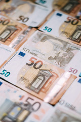 Euro money. Banknotes background for design. 