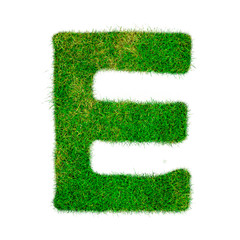 Letter E made of grass - aklphabet green environment nature