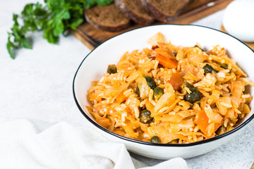 Cabbage stew with rice and vegetables.