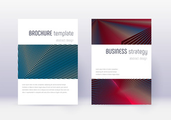 Naklejka premium Minimalistic cover design template set. Red abstra