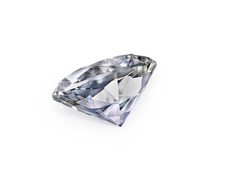 Dazzling diamond on white background