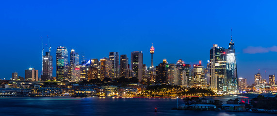 Fototapeta na wymiar Sydney by night from Wawerton, Australia