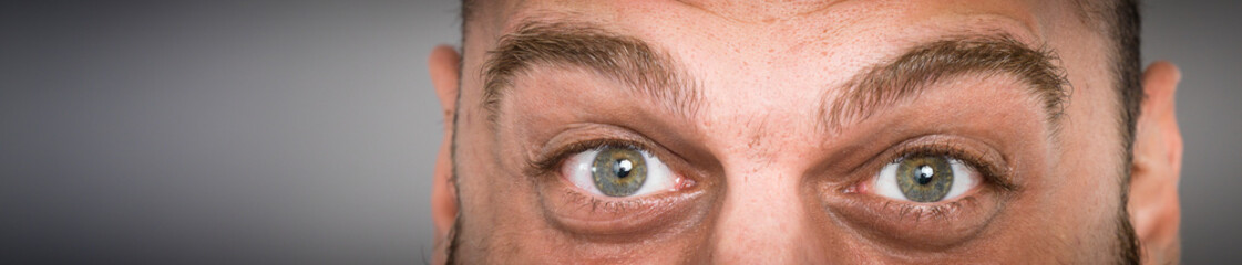 super macro close-up shot of beautiful human eyes 