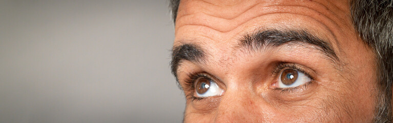 macro close-up shot of human eyes