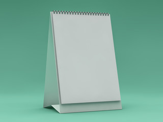 Empty vertical desk calendar. Mockup design concept. 3D