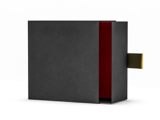 Black box mock up isolated on white background. 3D