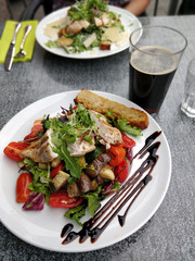Fresh salad with chicken and vegetables
