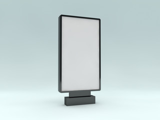 Blank billboard banner display. Template mockup. 3D