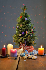 Christmas tree decorated