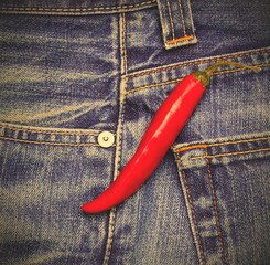 hot chili peppers in a jeans