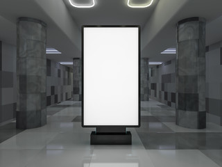 Blank billboard banner display. Template mockup. 3D