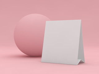 Mock up menu frame on table. 3D