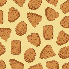  Curly biscuits. Texture. Dessert. Element for design. Vector illustration.