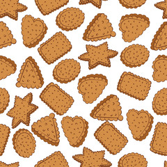  Curly biscuits. Texture. Dessert. Element for design. Vector illustration.