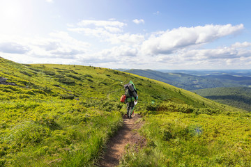Obraz premium Beautiful mountain landscape with a beautiful cloudy sky. Mountain landscape. Travels.