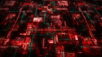 Abstract technology background of circuit electric signal and digital data connection concept