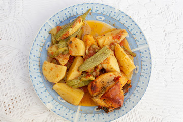 Cretan chicken and veg from above