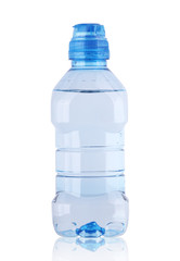 small plastic bottle with mineral water