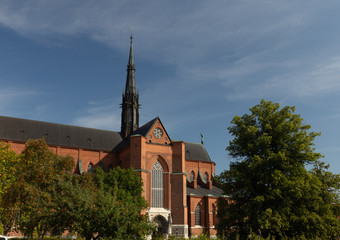 Fototapeta na wymiar View of the Cathedral. Uppsala. Sweden 08.2019