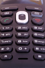 Close-up of the keypad of a cordless phone