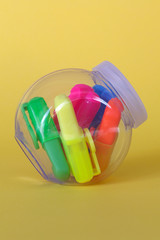 Fluorescent markers to underline inside a plastic boat