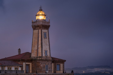 Avilés lighthouse tower. Asturias, Spain.