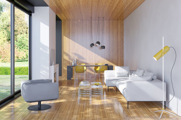 large luxury modern bright interiors room illustration 3D rendering