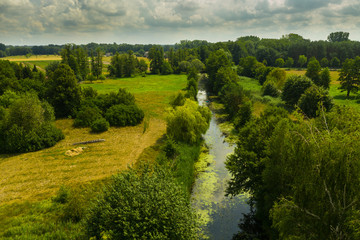 Luftbild Kayaks auf einem Spreekanal