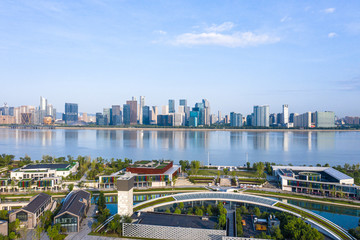 Naklejka premium city skyline in hangzhou china