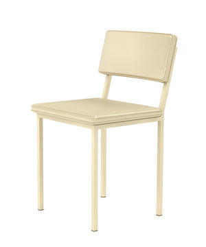Beige dining chair on white