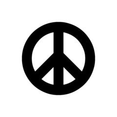 Peace and love antiwar icon pacifism symbol hippie culture sign