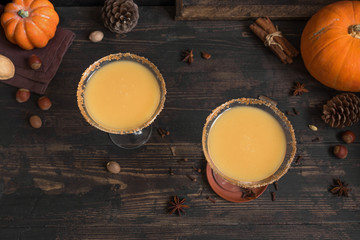 Pumpkin martini cocktail